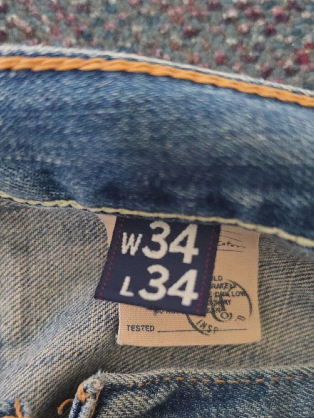 Vintage Y2K Abercrombie & Fitch Distressed Light Blue Straight-Leg Jeans Size 34 - Picture 8 of 14